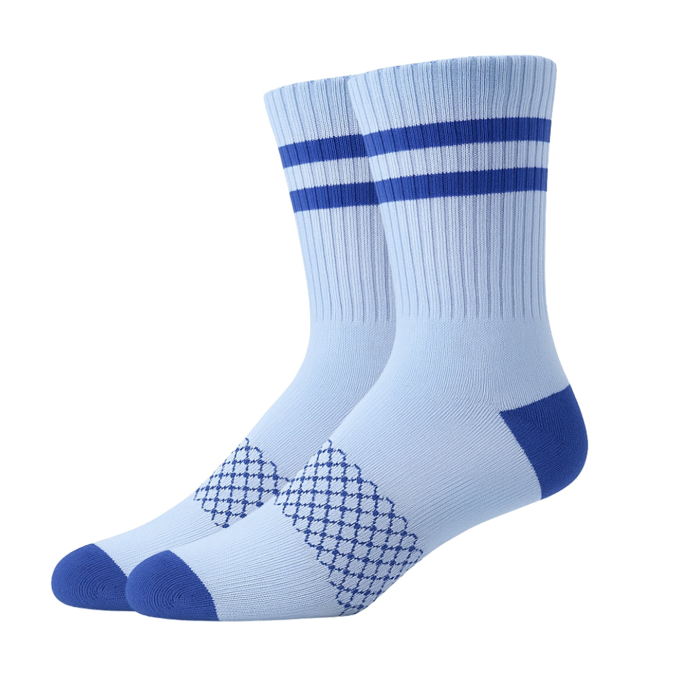 Mid Cut Quarter Length Running Sports Socks w/ Double Padded Cushioned Sole and Beehive Arch Compression Support