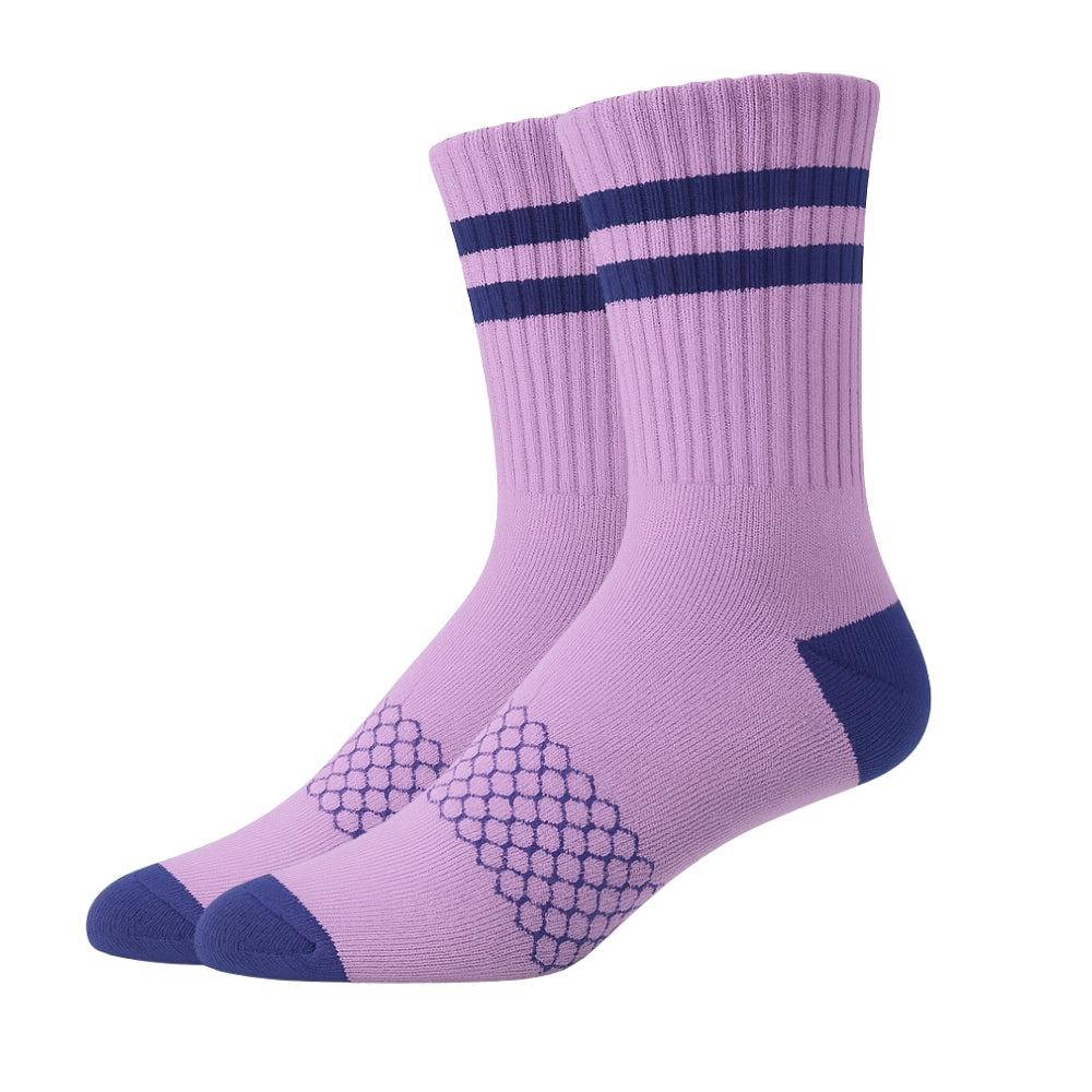 Mid Cut Quarter Length Running Sports Socks w/ Double Padded Cushioned Sole and Beehive Arch Compression Support