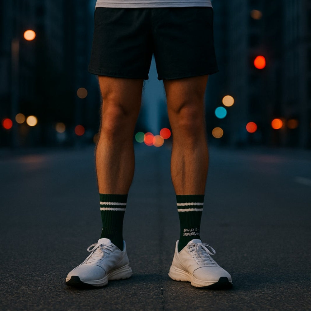 Mid Cut Quarter Length Running Sports Socks w/ Double Padded Cushioned Sole and Beehive Arch Compression Support