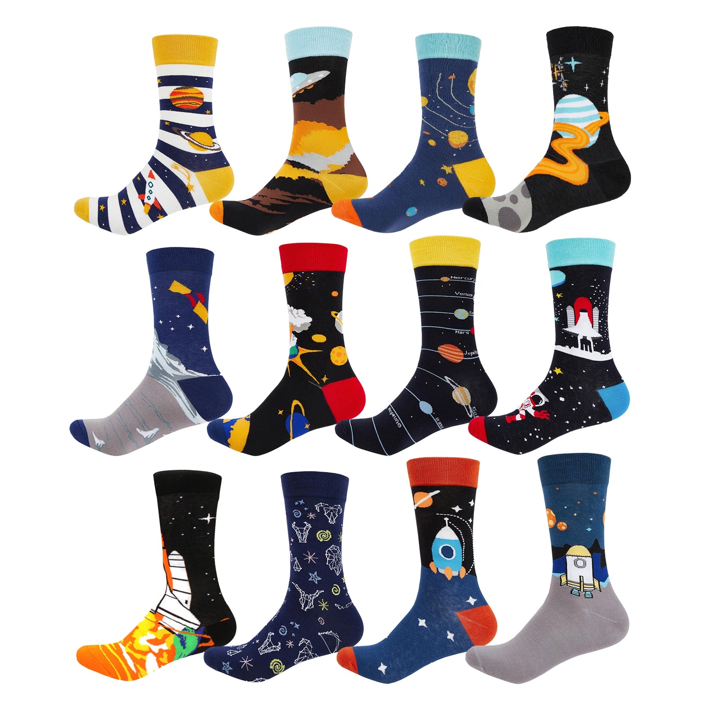 Intergalactic Box of Socks Gift Set - 12 Pairs