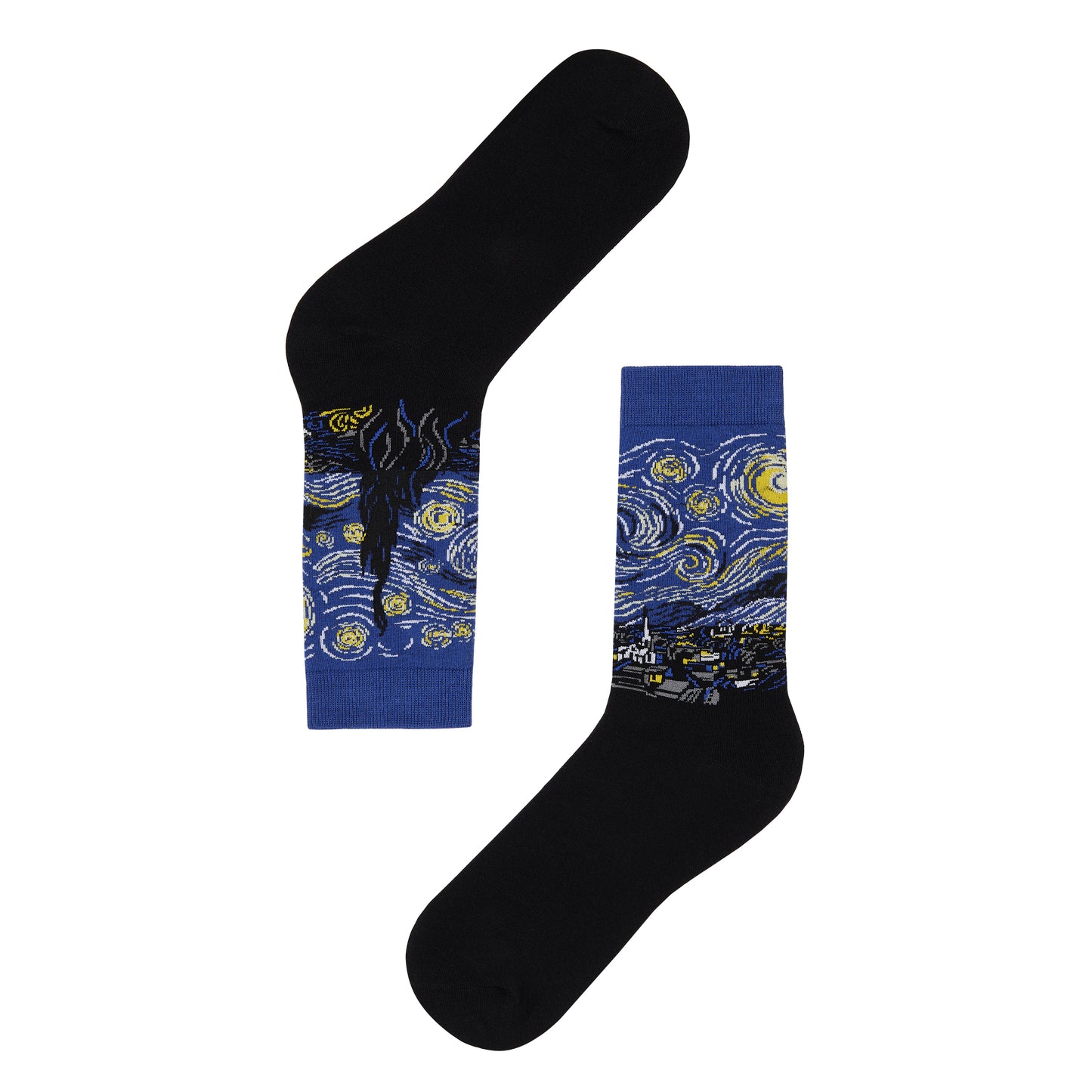 Starry Night Printed Crew Length Socks - IDENTITY Apparel Shop