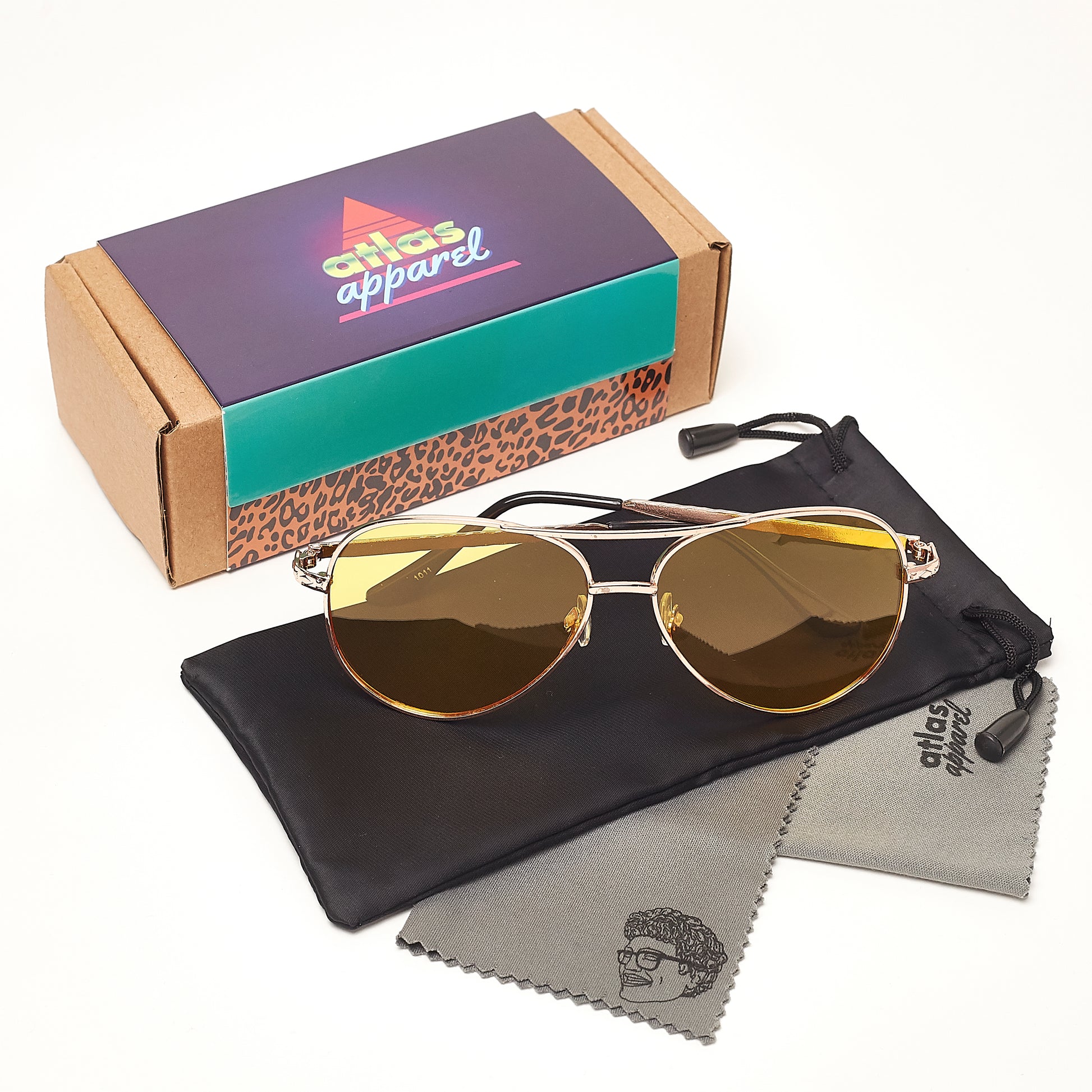 MAXINE (Size 58) UV-Protected Womens Tinted Pilot Aviator Sunglasses - IDENTITY Apparel Shop