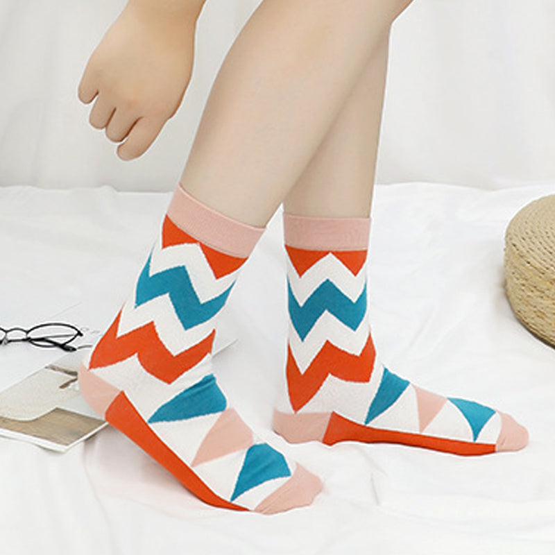 Jagged Printed Quarter Length Socks - IDENTITY Apparel Shop
