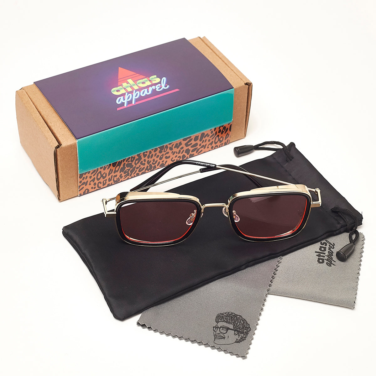 STARK (Size 50) UV-Protected Square Tinted Unisex Sunglasses - IDENTITY Apparel Shop