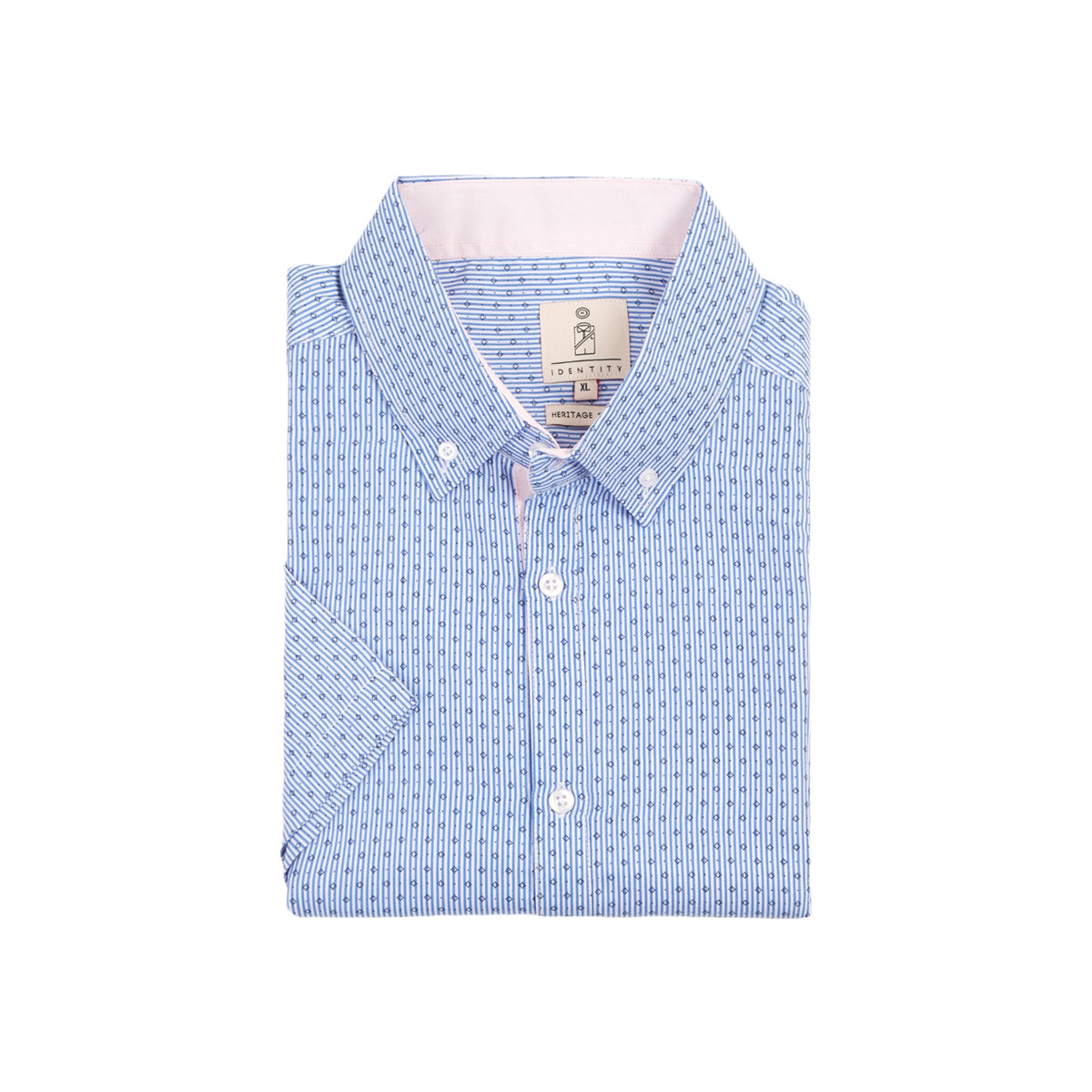 K1662 Mens REGULAR FIT Heritage Prints Button Down Short Sleeve Shirt - IDENTITY Apparel Shop