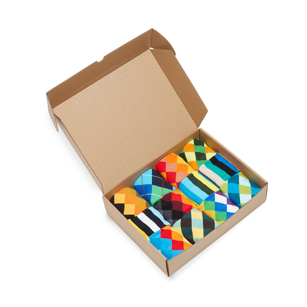 Argyle Collection Box of Socks Gift Set - 12 Pairs - IDENTITY Apparel Shop