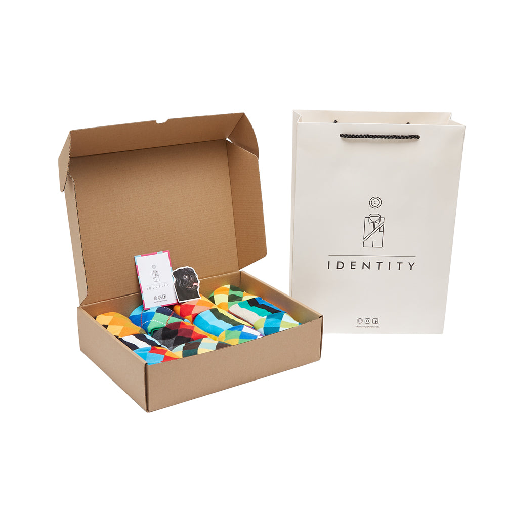 Argyle Collection Box of Socks Gift Set - 12 Pairs - IDENTITY Apparel Shop