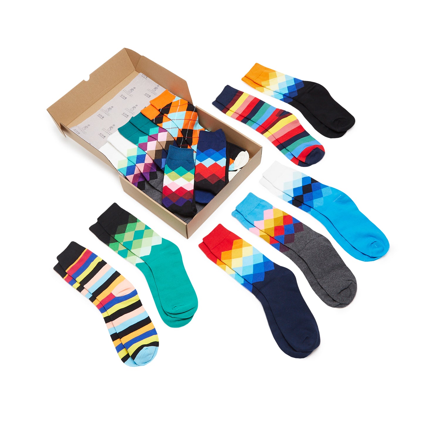 Argyle Collection Box of Socks Gift Set - 12 Pairs - IDENTITY Apparel Shop