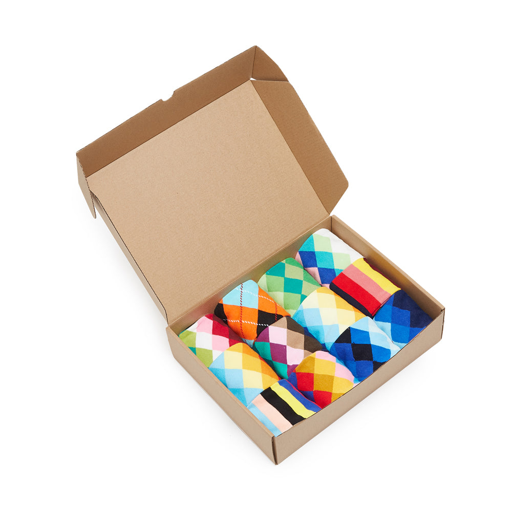Argyle Collection Box of Socks Gift Set - 12 Pairs - IDENTITY Apparel Shop