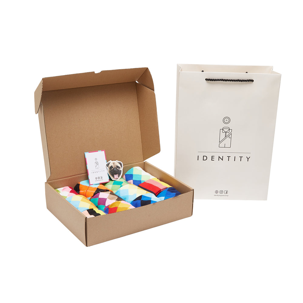 Argyle Collection Box of Socks Gift Set - 12 Pairs - IDENTITY Apparel Shop