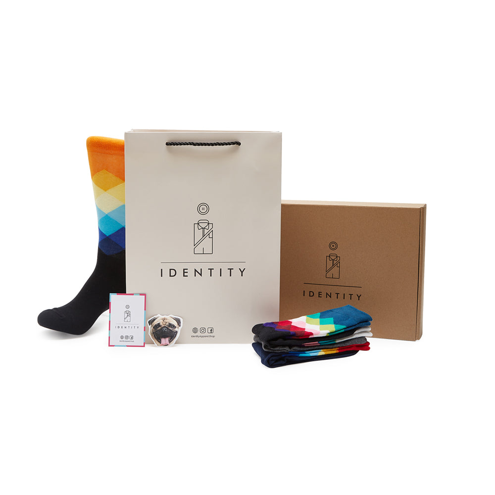 Argyle Collection Box of Socks Gift Set - 12 Pairs - IDENTITY Apparel Shop