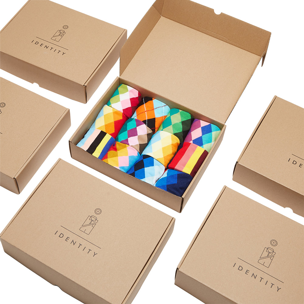 Argyle Collection Box of Socks Gift Set - 12 Pairs - IDENTITY Apparel Shop