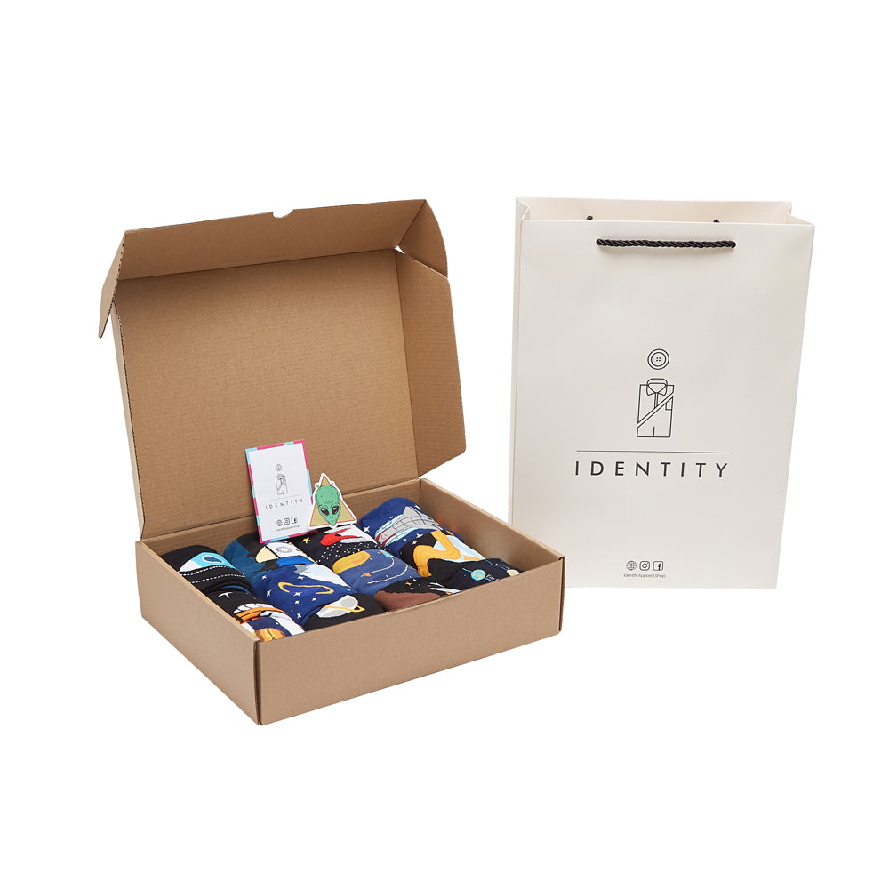 Intergalactic Box of Socks Gift Set - 12 Pairs - IDENTITY Apparel Shop