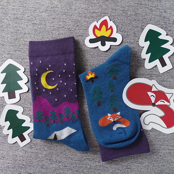 Campfire Stories Printed Quarter Length Socks - IDENTITY Apparel Shop