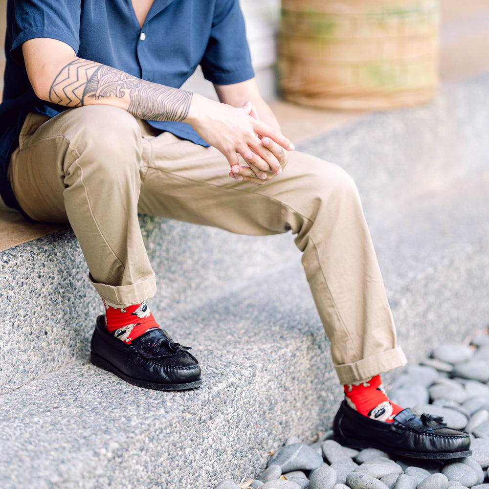 Pug Printed Crew Length Socks - IDENTITY Apparel Shop