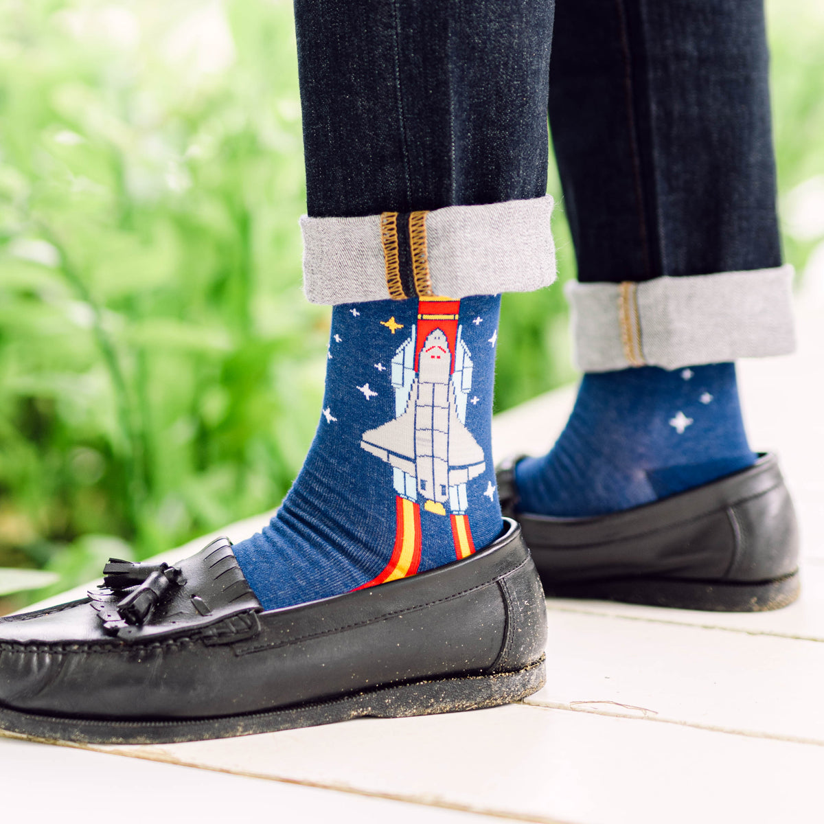 Blast Off Printed Crew Length Socks - IDENTITY Apparel Shop