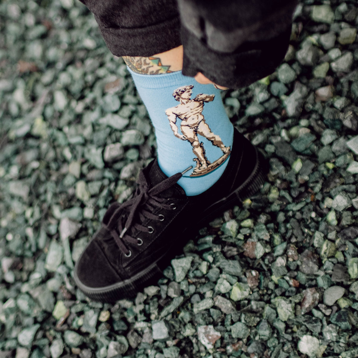 Michaelangelo's David Printed Quarter Length Socks - IDENTITY Apparel Shop