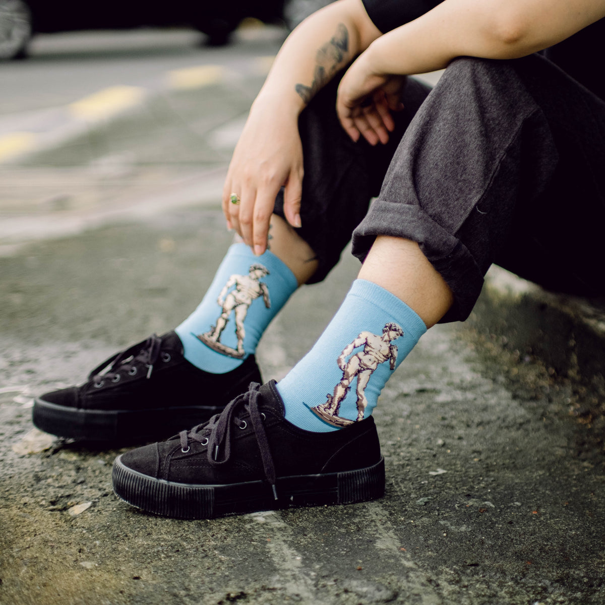Michaelangelo's David Printed Quarter Length Socks - IDENTITY Apparel Shop