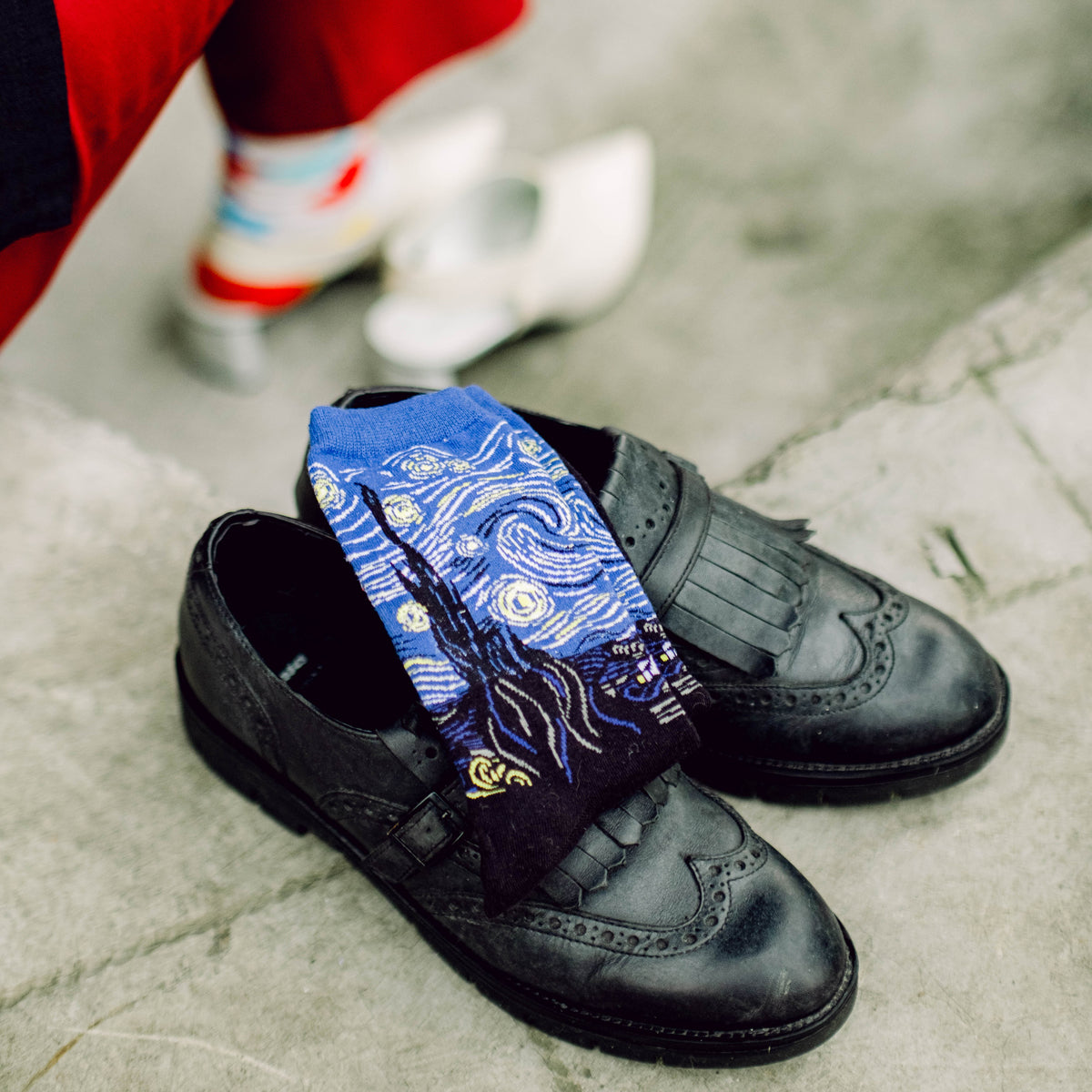 Starry Night Printed Crew Length Socks - IDENTITY Apparel Shop