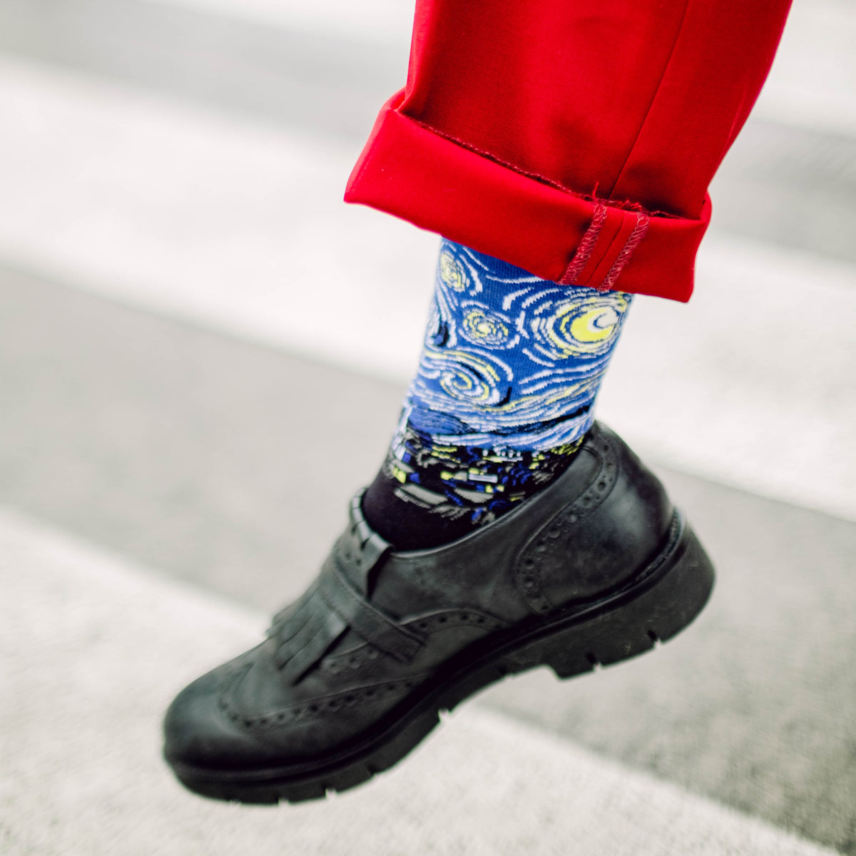 Starry Night Printed Crew Length Socks - IDENTITY Apparel Shop