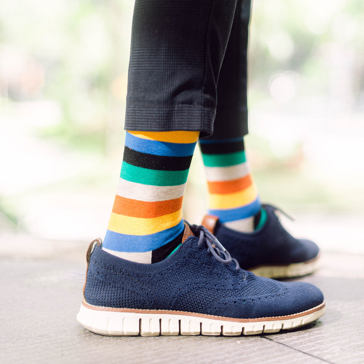 Quartz Stripe Printed Crew Length Socks - IDENTITY Apparel Shop