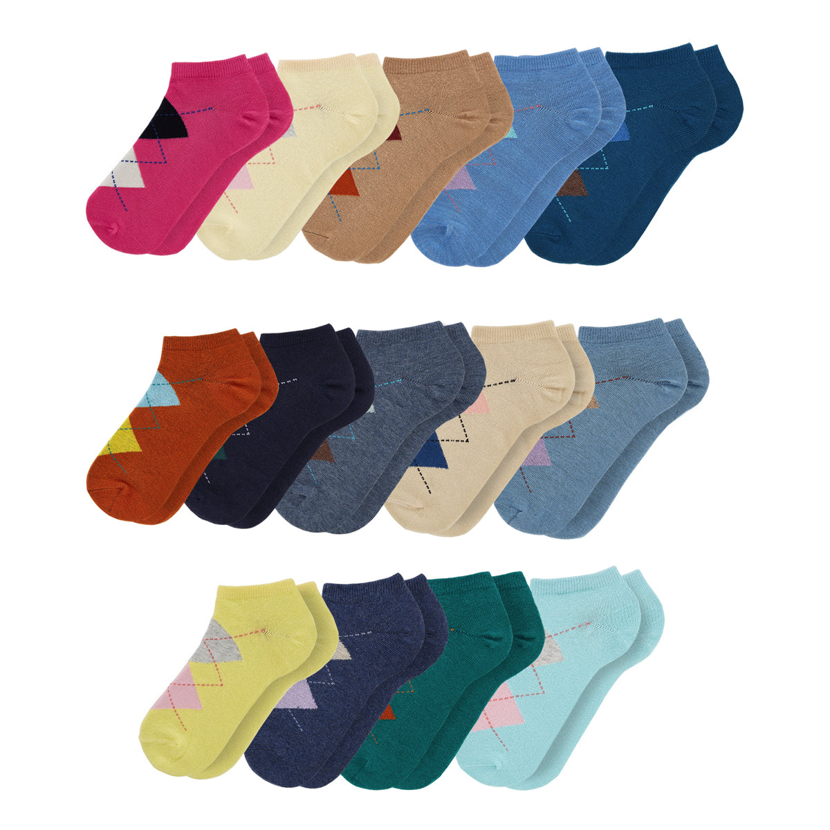 Womens Ankle Length Argyle Printed Socks 1.0 - IDENTITY Apparel Shop