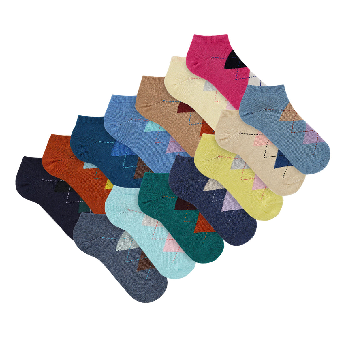 Womens Ankle Length Argyle Printed Socks 1.0 - IDENTITY Apparel Shop