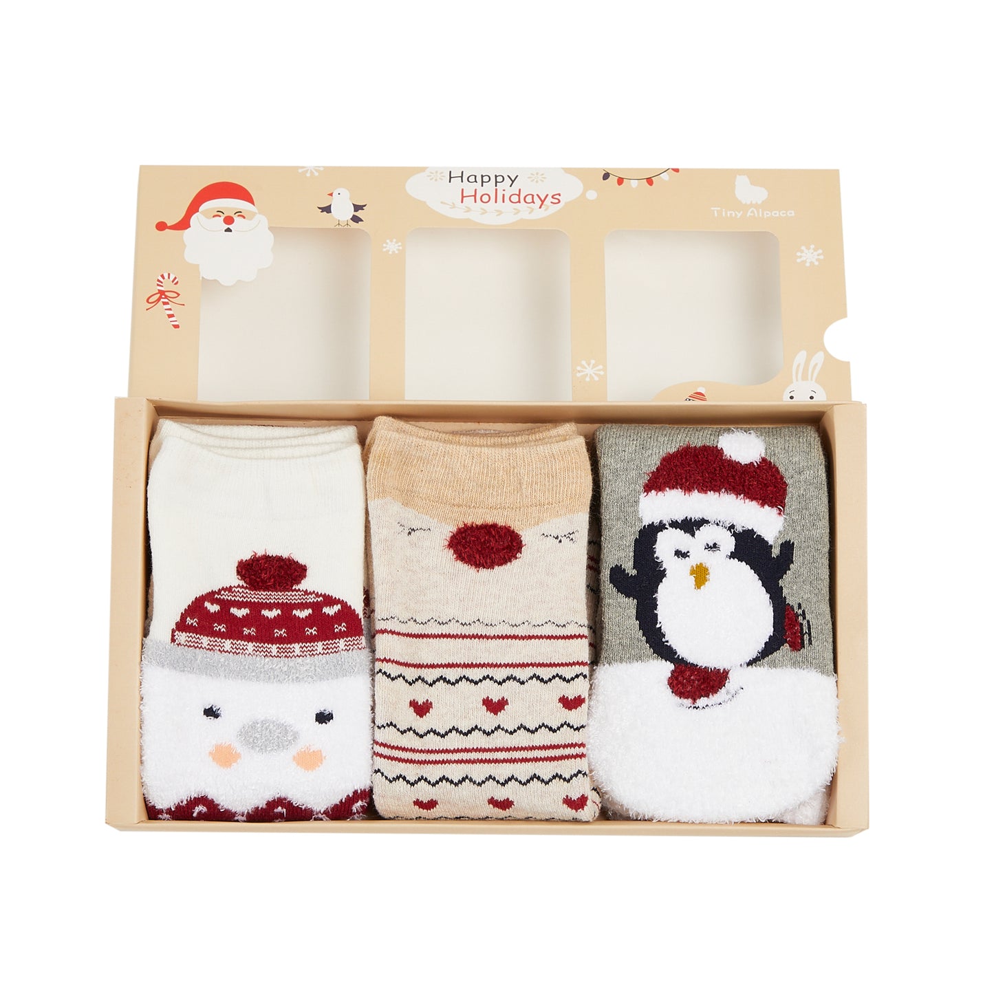 Tiny Alpaca 3-In-1 Box Set Printed Colourful Children's Christmas Socks - TS004-1222 - IDENTITY Apparel Shop