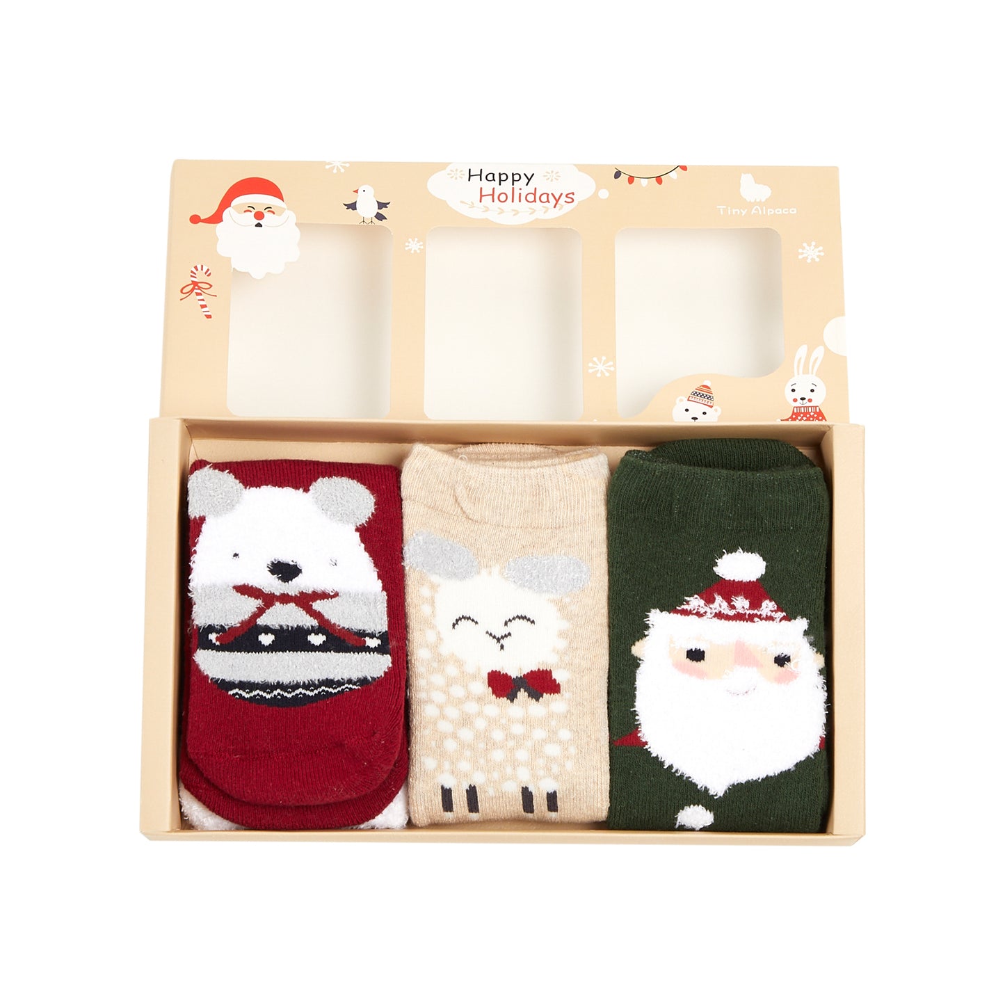 Tiny Alpaca 3-In-1 Box Set Printed Colourful Children's Christmas Socks - TS004-1239 - IDENTITY Apparel Shop