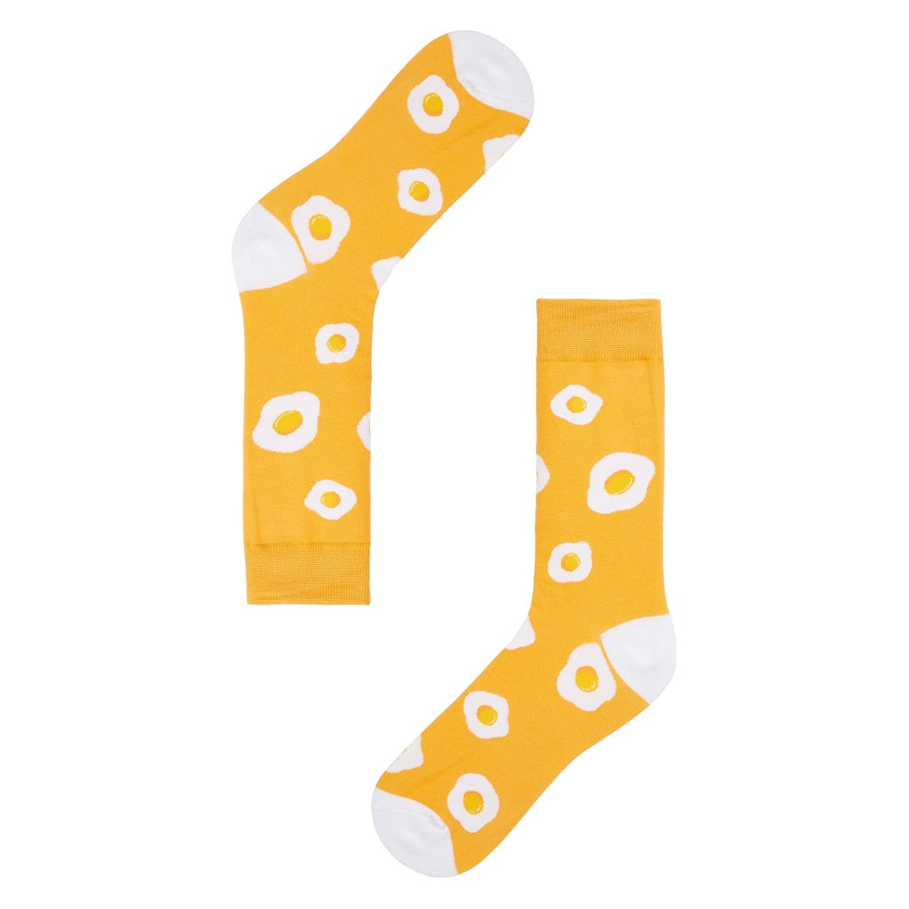 Sunny Side Up Printed Crew Length Socks - IDENTITY Apparel Shop