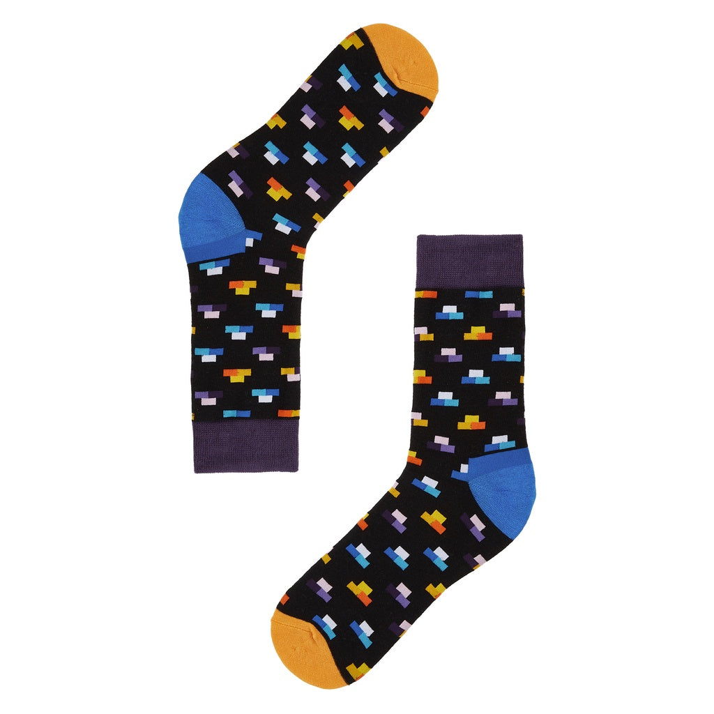 Tetris Printed Crew Length Socks - IDENTITY Apparel Shop