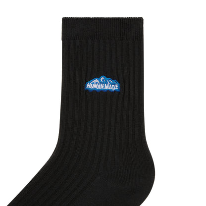 Mens Plain Quarter Length Socks with Human Made Mountain Patch
