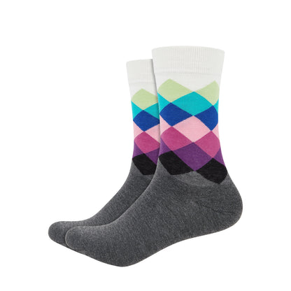 Argyle Printed Crew Length Socks - IDENTITY Apparel Shop