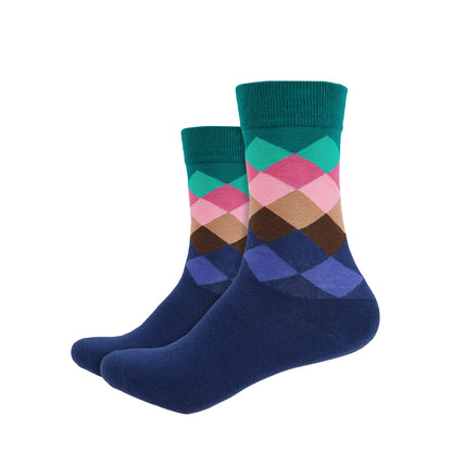 Argyle Printed Crew Length Socks - IDENTITY Apparel Shop