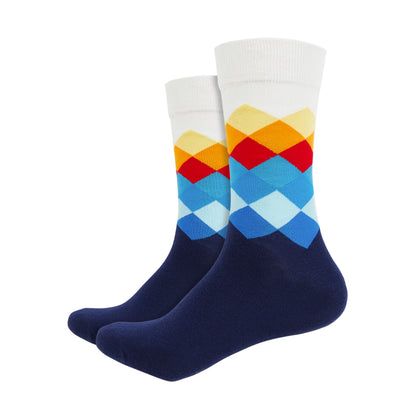 Argyle Printed Crew Length Socks - IDENTITY Apparel Shop