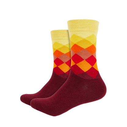 Argyle Printed Crew Length Socks - IDENTITY Apparel Shop