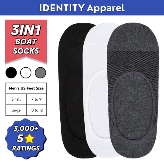 Plain Invisible No-Show Cotton Boat Socks - IDENTITY Apparel Shop
