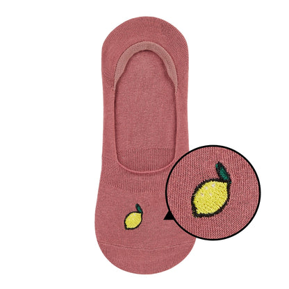 Ladies Colored Invisible Boat Socks with Fruit Patch - IDENTITY Apparel Shop