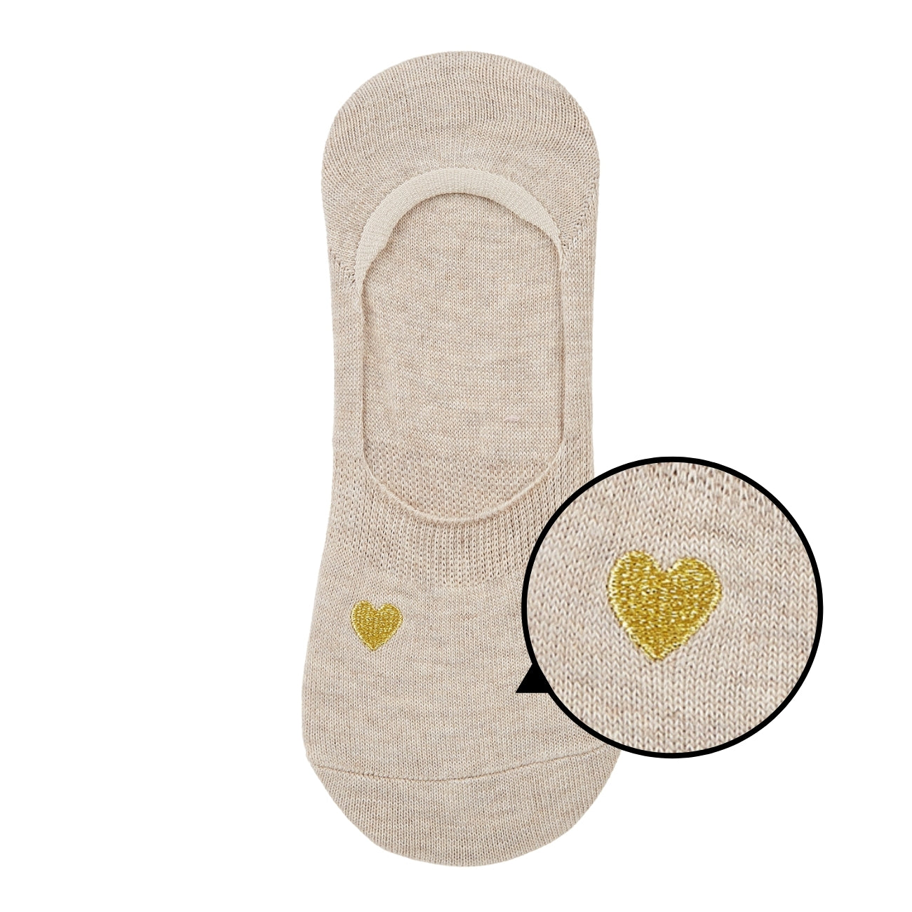 Women's Plain Invisible Boat Socks with Heart Embroidery - IDENTITY Apparel Shop
