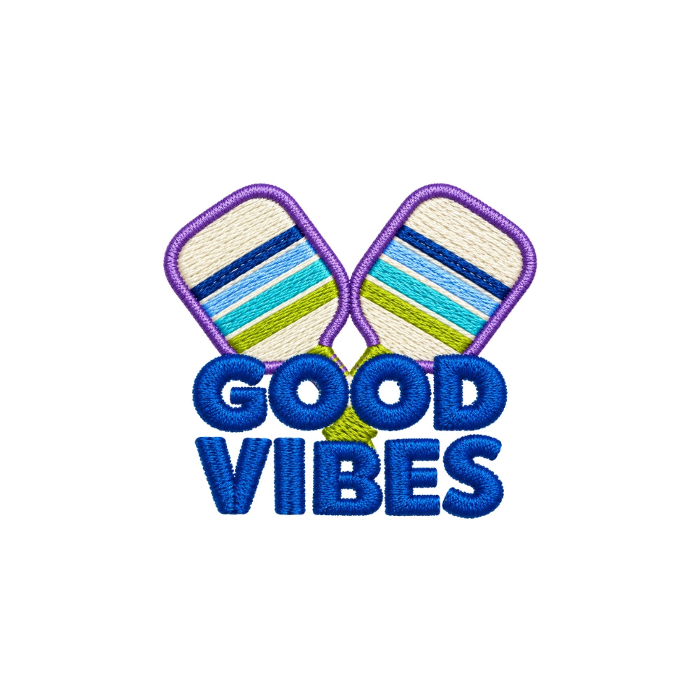Good Vibes | The Dink Collection | Pickleball Embroidered Premium Cotton Socks