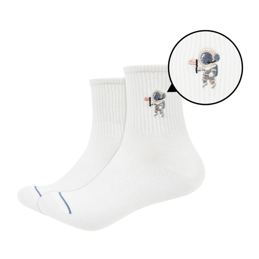 Mens Colored Quarter Length Socks with Astronaut Patch - IDENTITY Apparel Shop