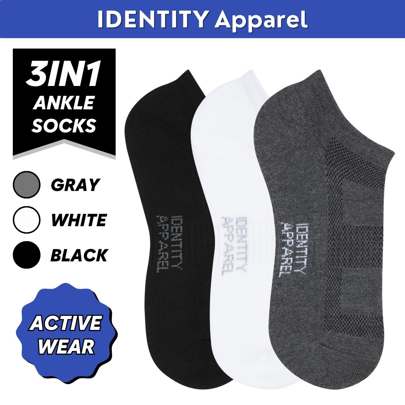 IDENTITY Apparel Performance Enhancing Moisture-Wicking Active Wear Ankle Length Socks