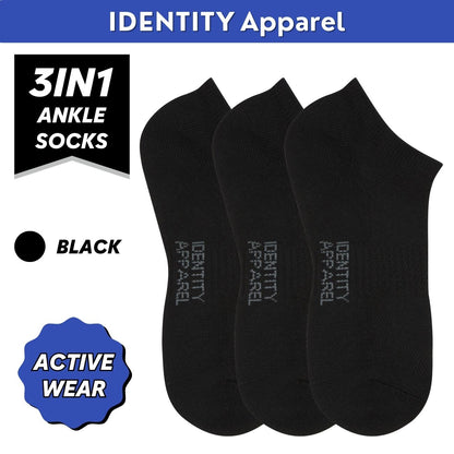 IDENTITY Apparel Performance Enhancing Moisture-Wicking Active Wear Ankle Length Socks