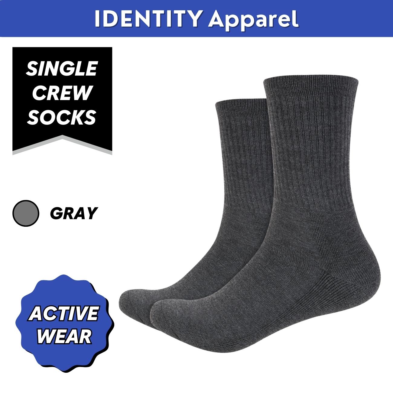 IDENTITY Apparel Performance Enhancing Moisture-Wicking Active Wear Crew Length Socks