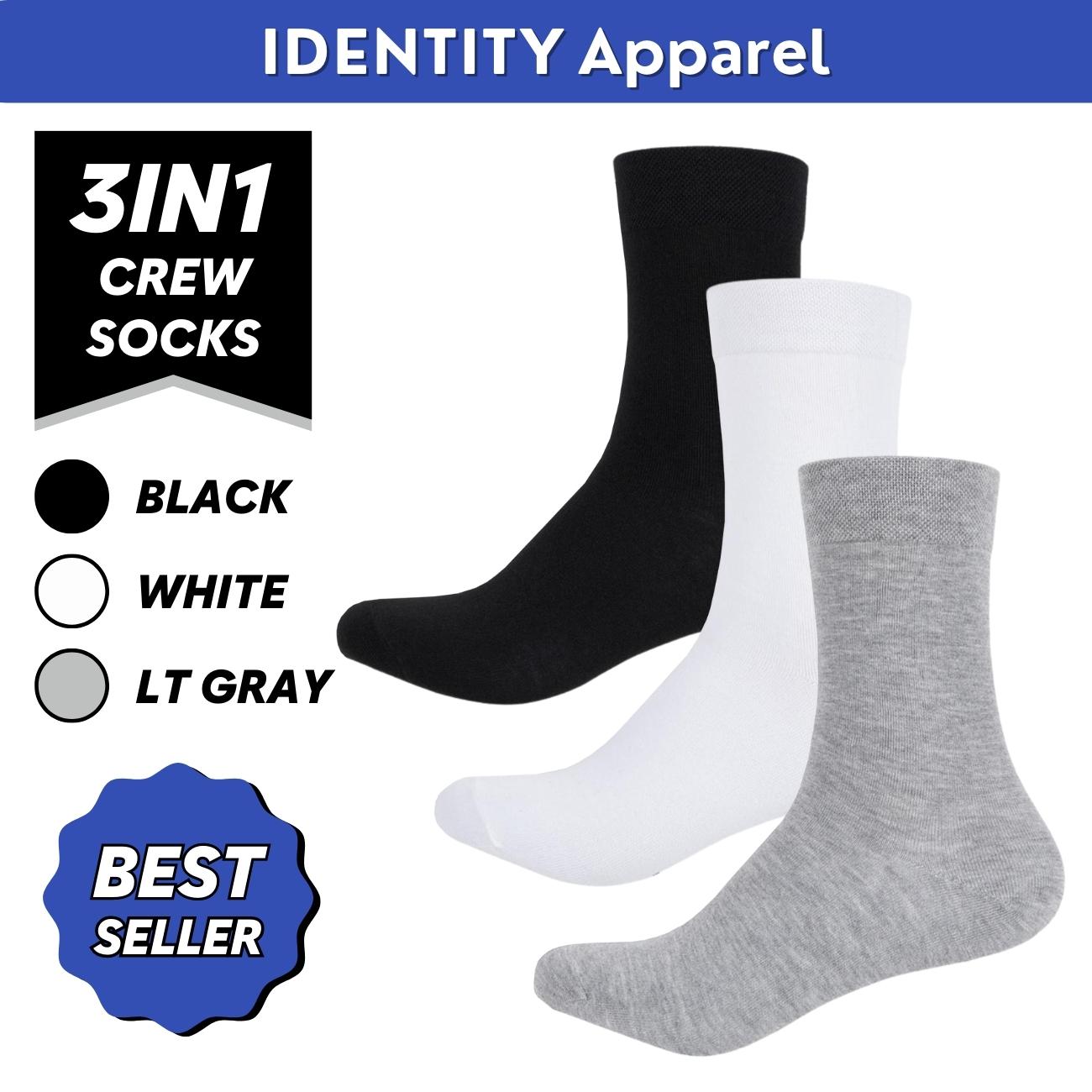 Plain Crew Length Cotton Socks - IDENTITY Apparel Shop