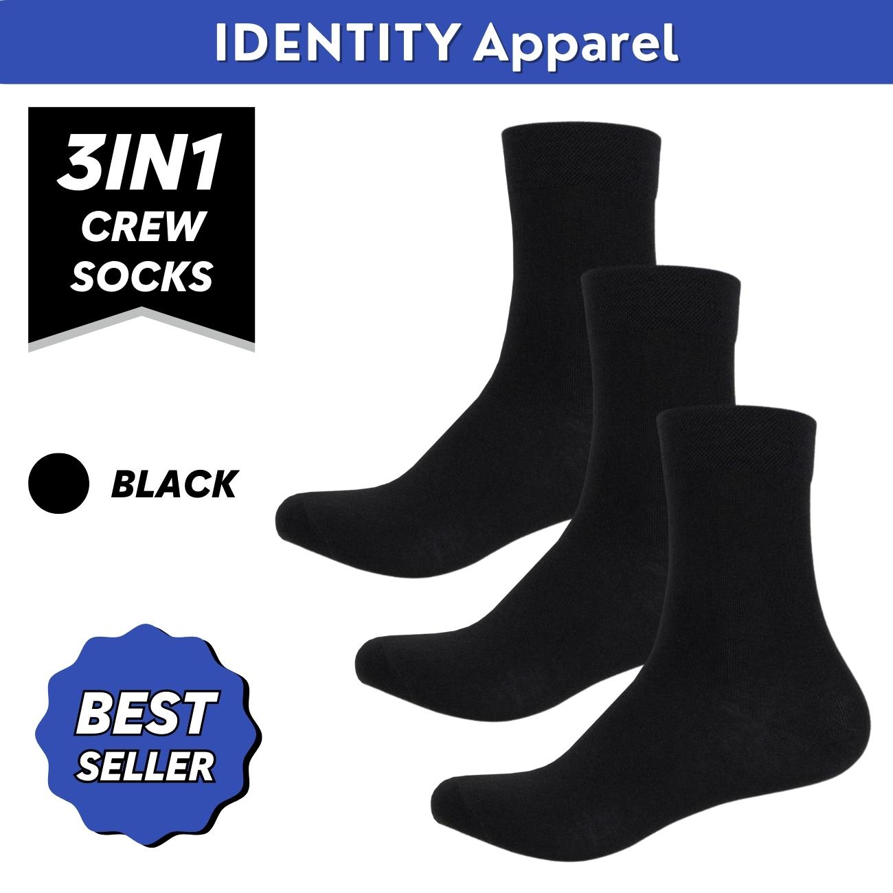 Plain Crew Length Cotton Socks - IDENTITY Apparel Shop