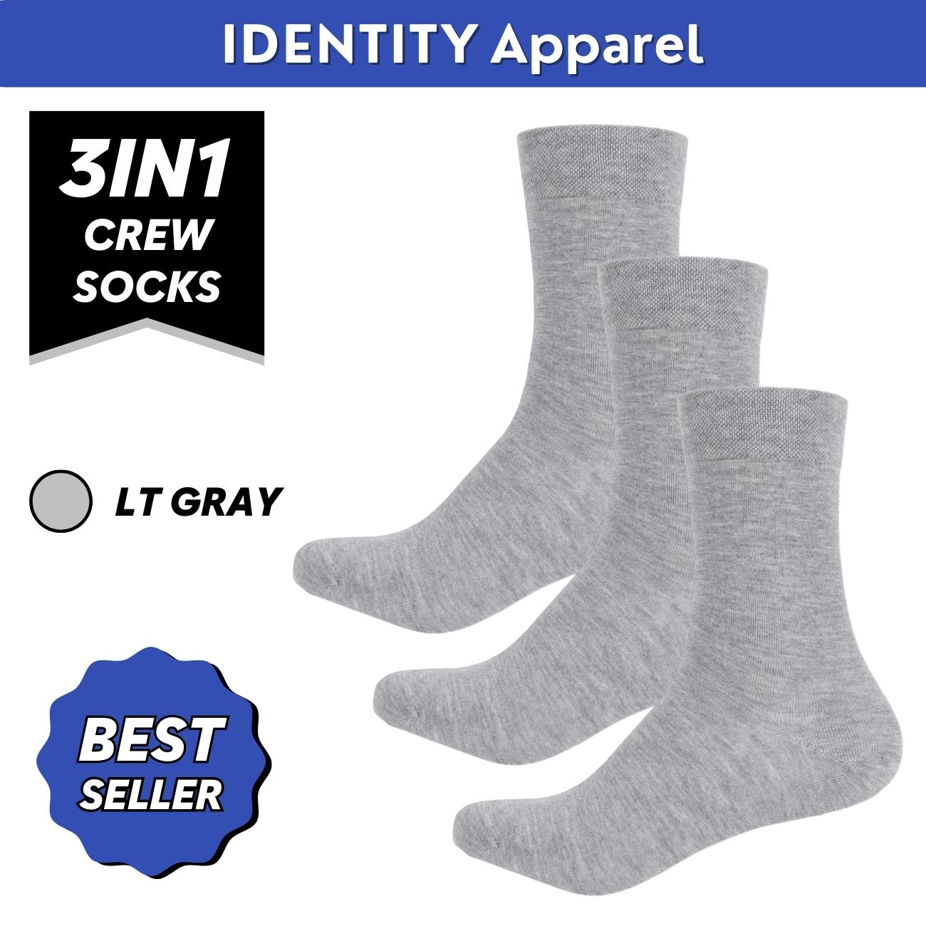 Plain Crew Length Cotton Socks - IDENTITY Apparel Shop