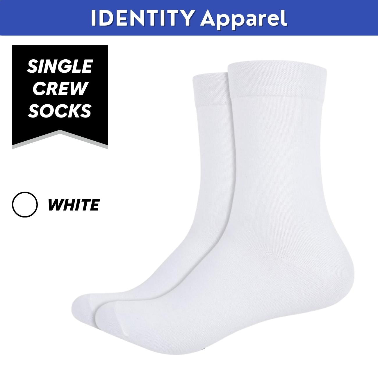 Plain Crew Length Cotton Socks - IDENTITY Apparel Shop