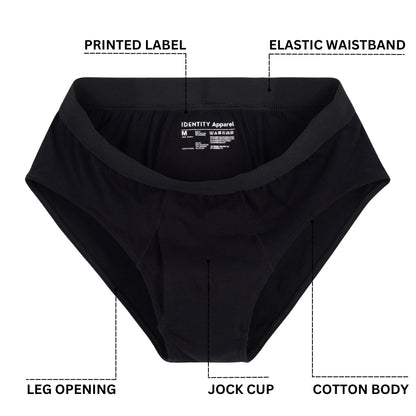 IDENTITY Apparel Mens Basic Briefs Premium Cotton Underwear