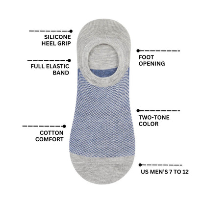 Men's Two-Tone Invisible Bamboo Foot Socks